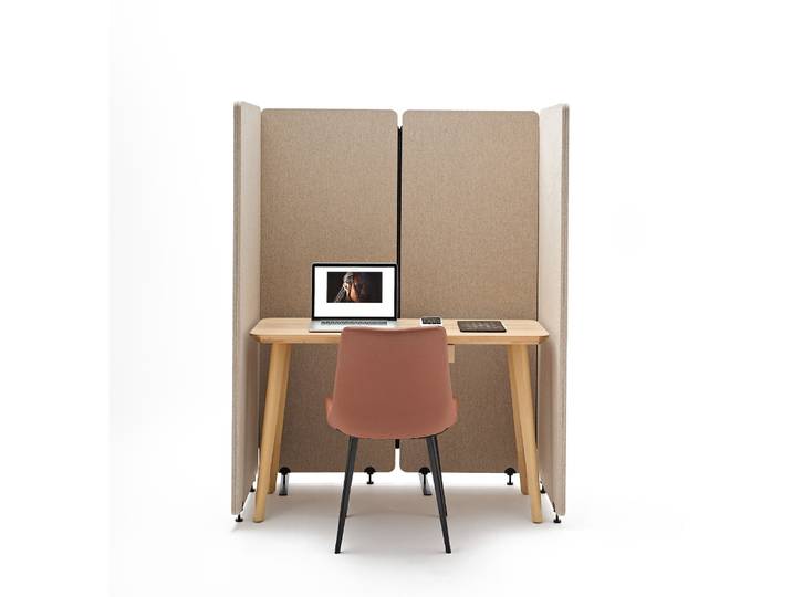 Cloison acoustique de bureau moderne en polyester insonorisant, séparateurs de pièce autoportants, écran de confidentialité mobile