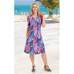 Viskose-Kleid in Druck violett in Größe 48 von DW-Shop, Violett, 48