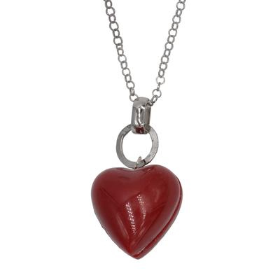 Herzkette FIRETTI "Schmuck Geschenk Big Red Heart", rot (metallfarben, rot), Halsketten, Damen, Kunststoff Metall, L: 88, Kunststoff, Metall, Herzkette