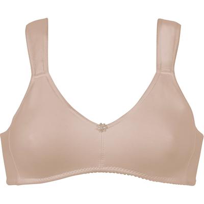 Bügelloser BH NATURANA "Athleisure", Damen, Gr. 85, Cup A, beige (light beige), Obermaterial: 90% Baumwolle, 10% Elasthan, unifarben, bequem, BHs, vorgeformte Cups, breite Träger, ohne Bügel, bequem, Baumwollmix