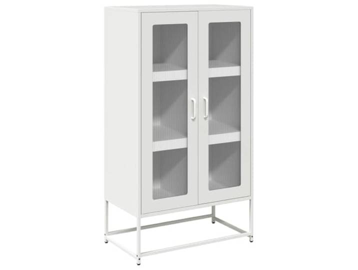 HEFZGDB Stabiles Highboard aus kaltgewalztem Stahl für Wohnzimmer, modernes Highboard mit Stahlrahmen und praktischem Stauraum, raumsparendes mit Griffen und Aufbewahrungsfach, schwarzes