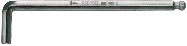 Clé mâle coudée 6 pans WERA longue chromée (05022067001)
