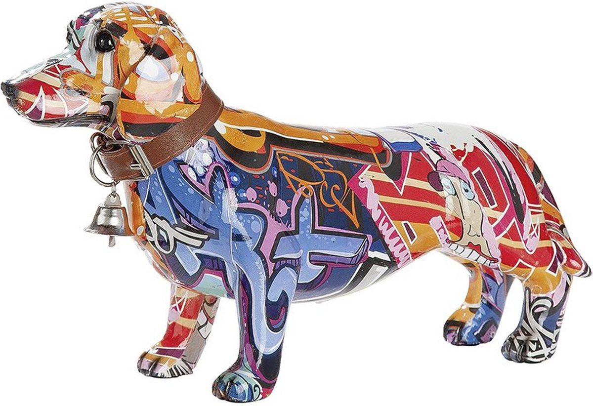 Gilde Handwerk Teckel Sculptuur Beeld - Polyresin Street Art - Hoogte: 16 cm
