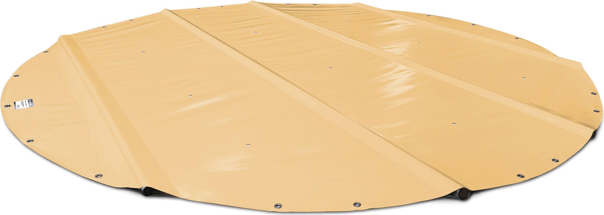 SafeDeluxe Runde Poolplane Stangenabdeckung ohne Stangen (Durchmesser der Plane = 420cm, Beige RAL1014) Rollabdeckung Poolabdeckung Abdeckung aus LKW Plane