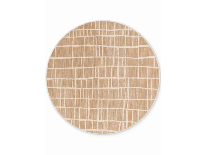 Hanse Home Flachwebeteppich Crouch, Weiß, Sandfarben, geometrisch, rund, Oeko-Tex® Standard 100, für Fußbodenheizung geeignet, beidseitig verwendbar, in verschiedenen Größen erhältlich, pflegeleicht, strapazierfähig, Teppiche und Böden, Teppiche, Runde Teppiche