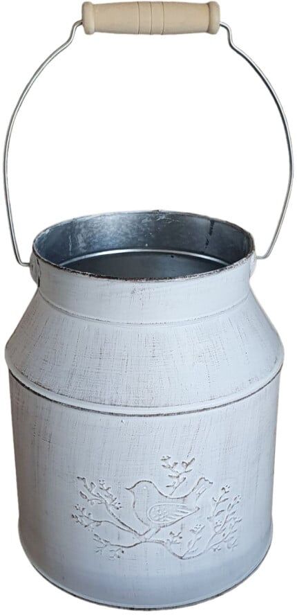 FD Pflanzgefäß Kanne Zink 18 x 16 x 16 cm grau