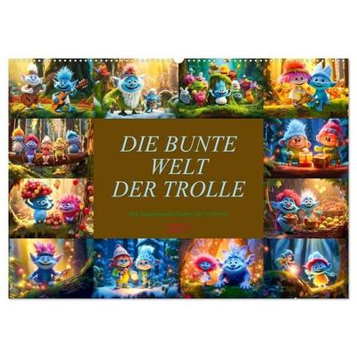 Die bunte Welt der Trolle (Wandkalender 2027 DIN A2 quer), CALVENDO Monatskalender