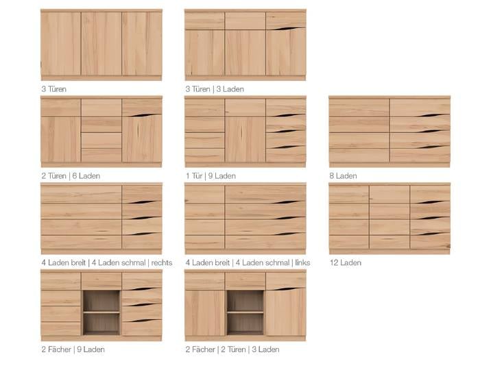 Kommode Buche „Astrid“ 150 cm Massivholz Buche