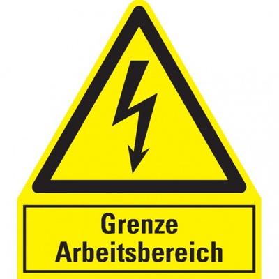 Dreifke® Warn-Kombischild Grenze Arbeitsbereich, Kunststoff, 240x210mm
