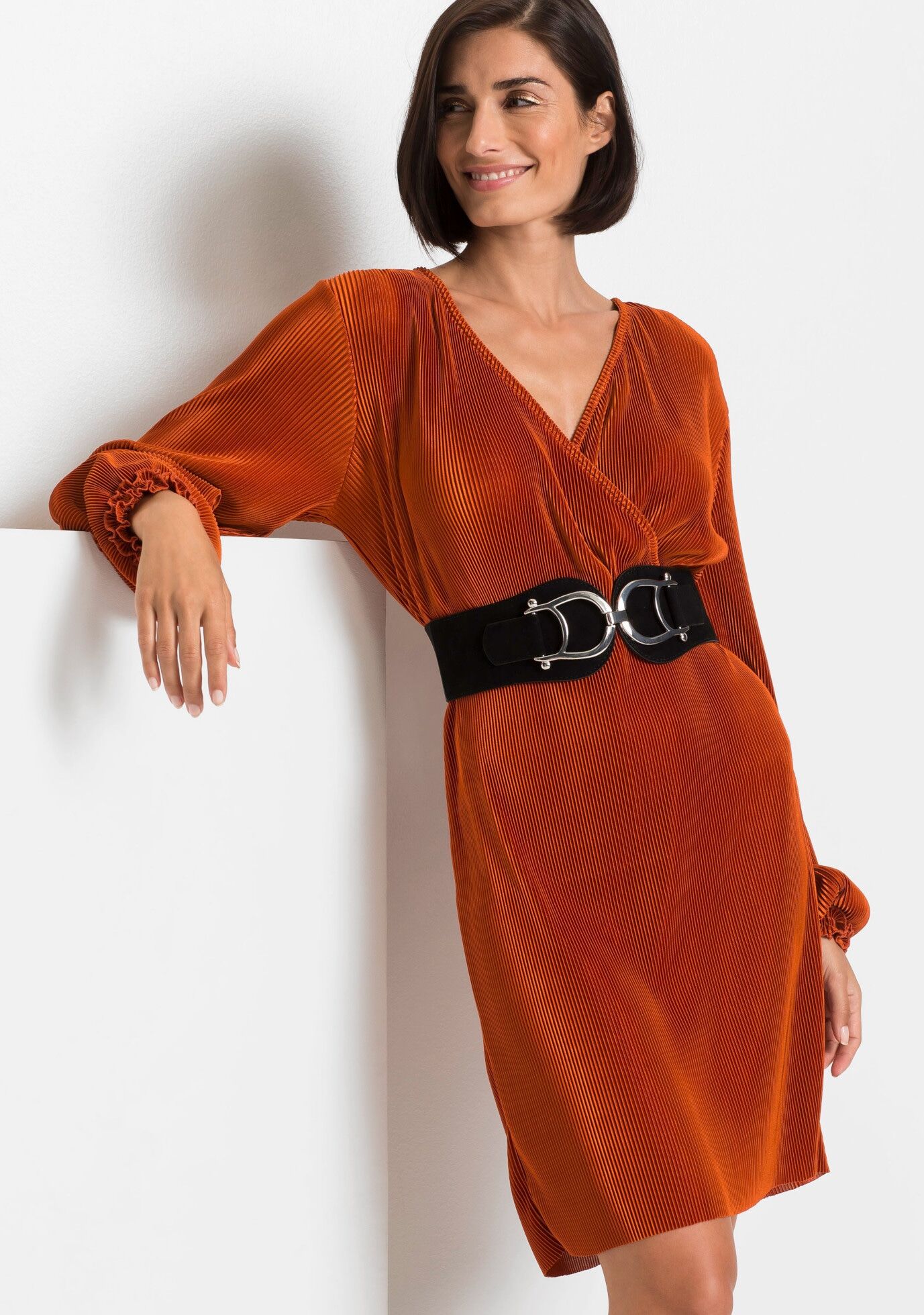 Stretchgürtel BONPRIX, Damen, Gr. 85, schwarz, Materialmix, unifarben, Gürtel Stretchgürtel, Mix aus Lederimitat und Stretchmaterial, auffallende Schnalle