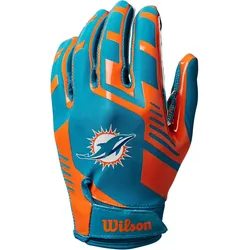 Wilson NFL Miami Dolphins Strech Fit Footballhandschuhe green/orange Adult