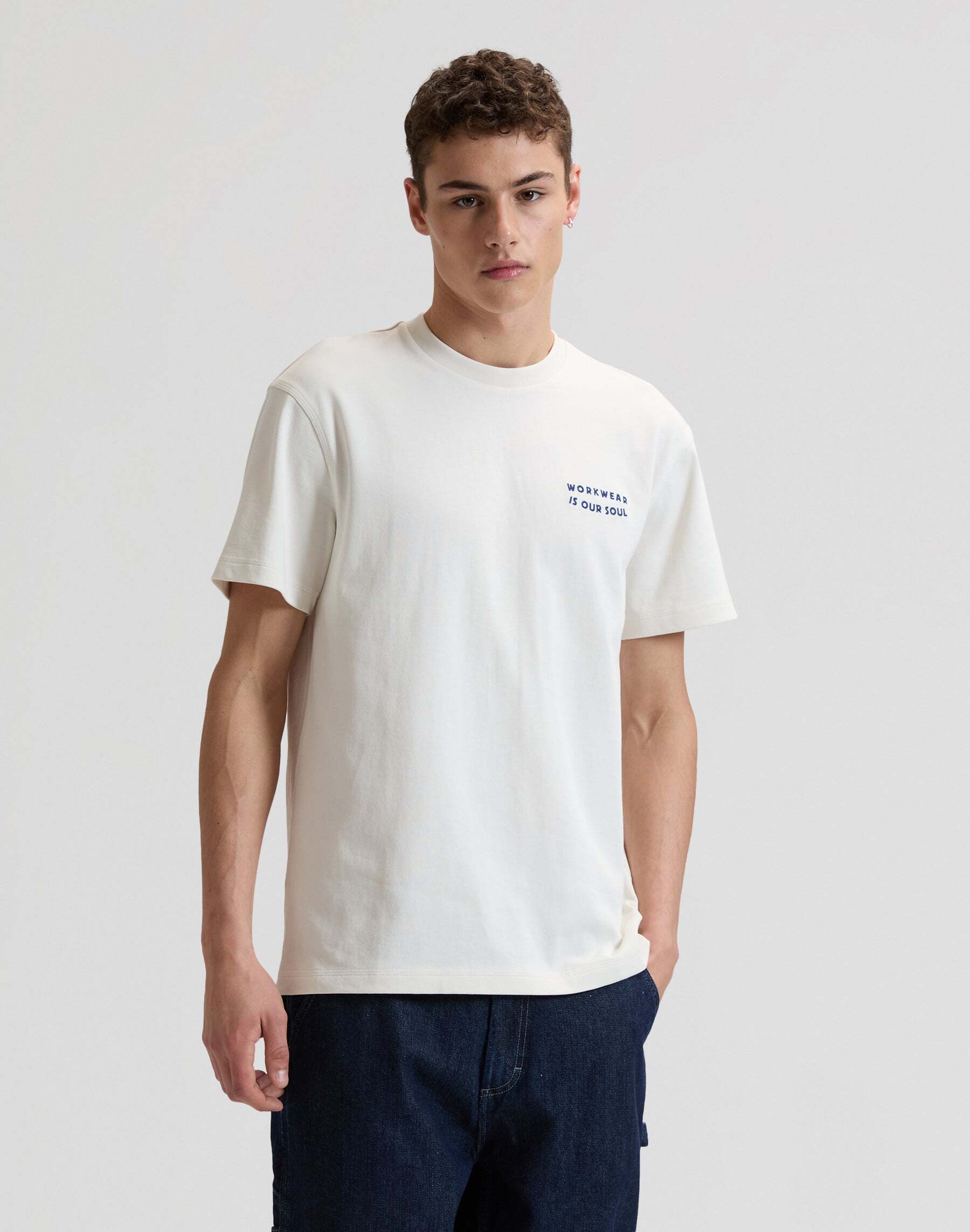 T-Shirt LEE "Lee T-Shirt Workwear Soul", Herren, Gr. S, weiß, Obermaterial: 100% Baumwolle CO., Shirts T-Shirt weiß S