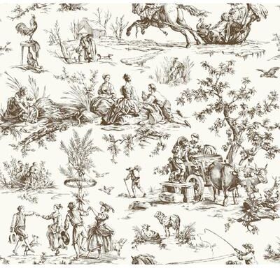 York Wallcoverings Seasons Toile Brown Wallpaper