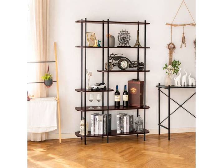Etagère style moderne en métal et bois marron
