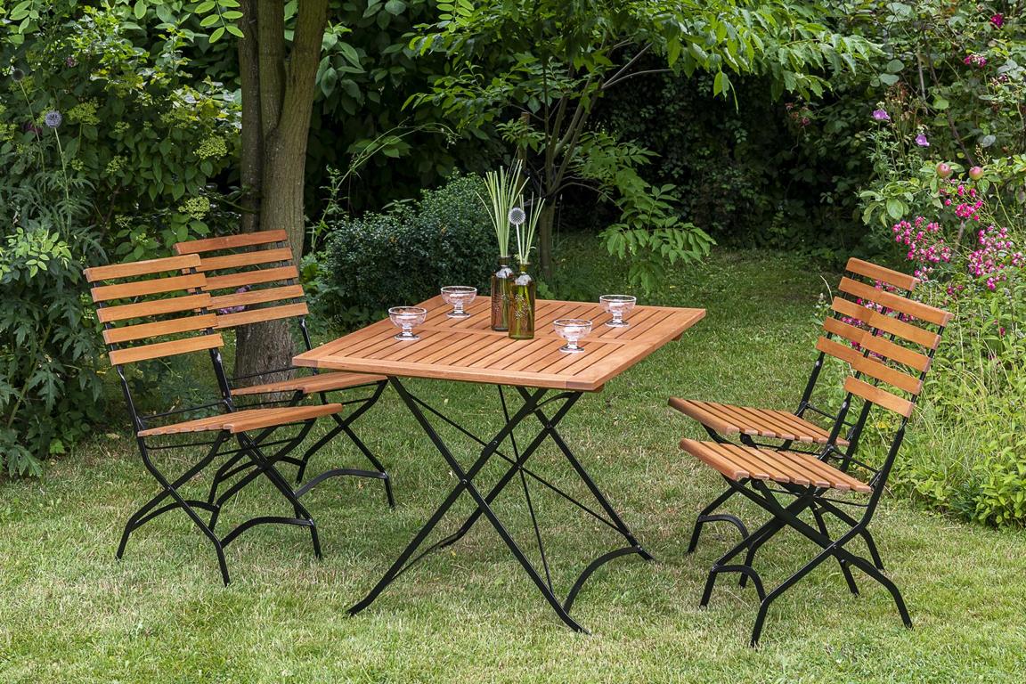 MERXXHANDELS Schlossgarten Set 5tlg 4 Sessel Tisch 120x80cm 16909221