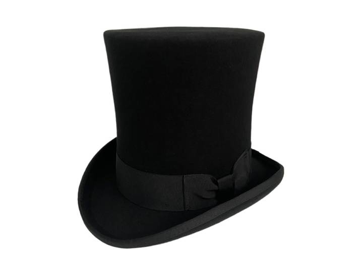 Chapeau haut-de-forme en feutre de laine noire pour hommes, robe de soirée de mariage victorienne formelle, Steampunk, Style britannique, accessoires de magicien Mad Hatter