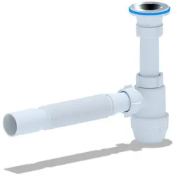 Belvit Siphon Flex für Waschtisch/Waschbecken Flaschensiphon Ablaufgarnitur 1 1/4" 40ø
