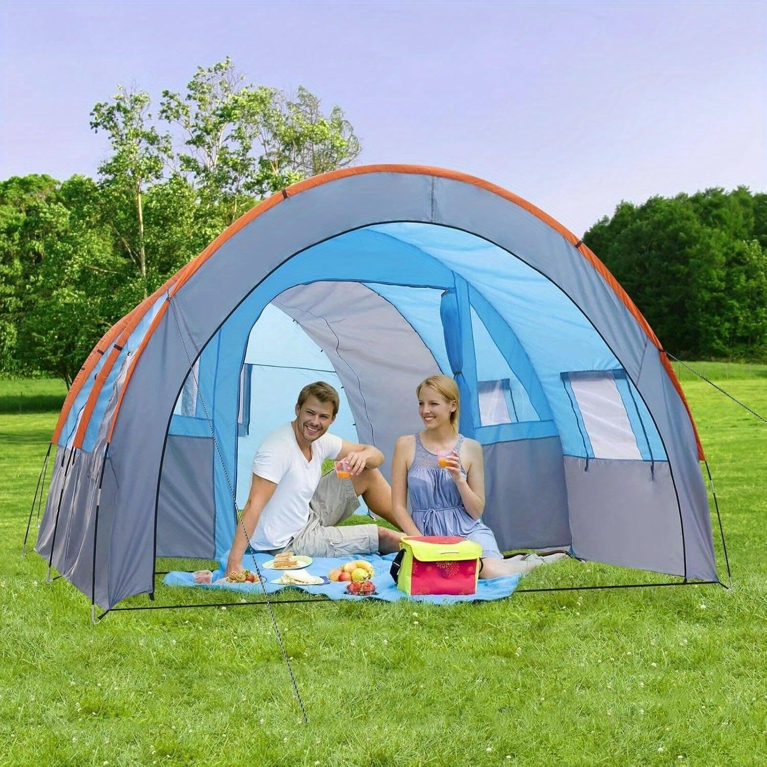Selius Tunnel Tent - Waterdichte Kampeertent voor Familie en Groepen - XXL Ruimte