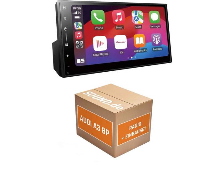 JUST SOUND best choice for caraudio Autoradio Pioneer SPH-DA77DAB für den Audi A3 8P Lenkrad CarPlay Autoradio (Freisprecheinrichtung)
