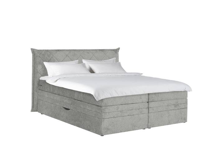 Boxspringbett Gesell 160 x 200cm Webstoff Aranja Grau Doppelmatratze H3/H4