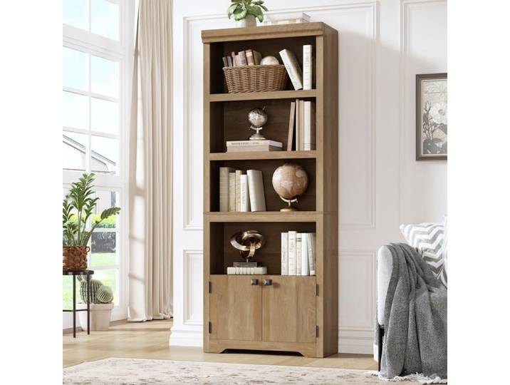 Etagère campagne 5 niveaux 69  2 portes L23 6  antidérapante marron salon balcon étude