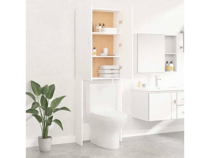 Meuble pour machine à laver - SARAZYJ - Colonne salle de bains - Blanc - 64x25 5x190cm Hot92309576