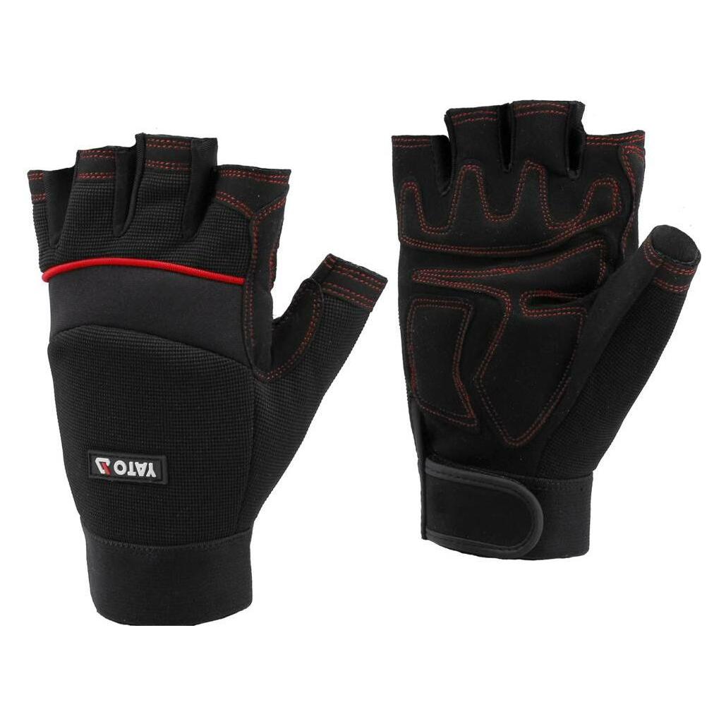 Yato Grösse 10 Sicherheitshandschuhe, beschichtet, fingerlos, schwarz (YT-74660) (10) (YT-74660)