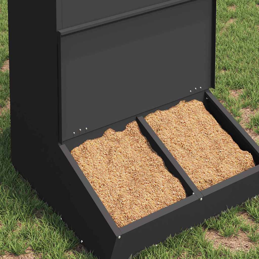 vidaXL Distributeur de porcs Noir 55 x 51 x 91,5 cm 20 kg
