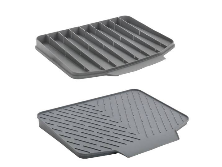 Abtropfmatte METALTEX Gravity-Duo , grau, B:40cm T:33cm, Kunststoff, Geschirrständer, Abtropfmatte, beidseitig verwendbare Abtropfmatte