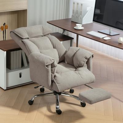 HOMCOM Executive Office Chair with Footrest, Reclining Swivel Computer Chair with High Back, Thick Cushion,Adjustable Height