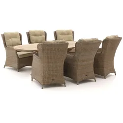 Intenso Milano/ROUGH-Y Ellips 240 cm Dining-Lounge Gartenmöbel-Set 7-teilig