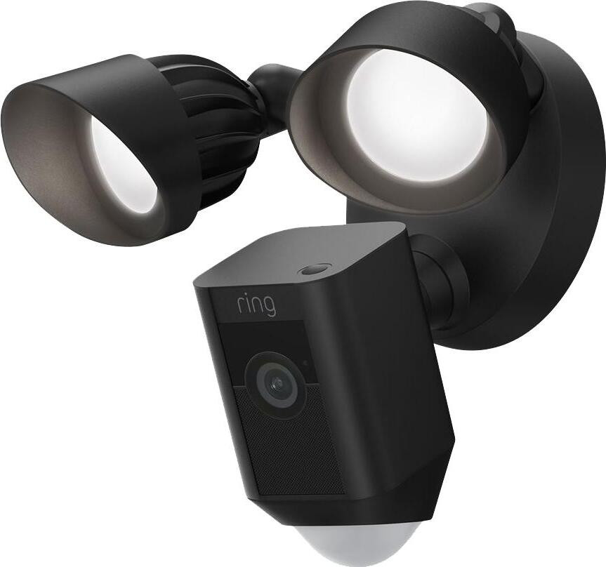 Ring Floodlight Cam Wired Plus Beveiligingscamera met Schijnwerper - Zwart