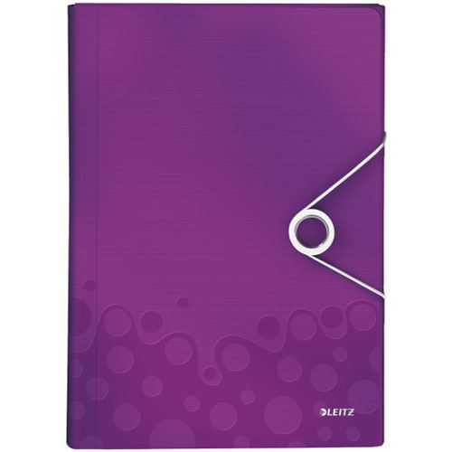 Leitz Projektmappe WOW, A4, PP, 6 Fächer, violett
