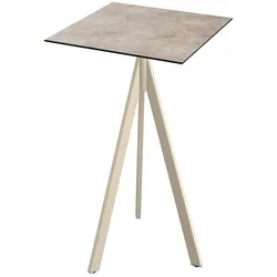Feros Infinity Tripod Stehtisch Sand frame + Moonstone HPL 70x70 cm