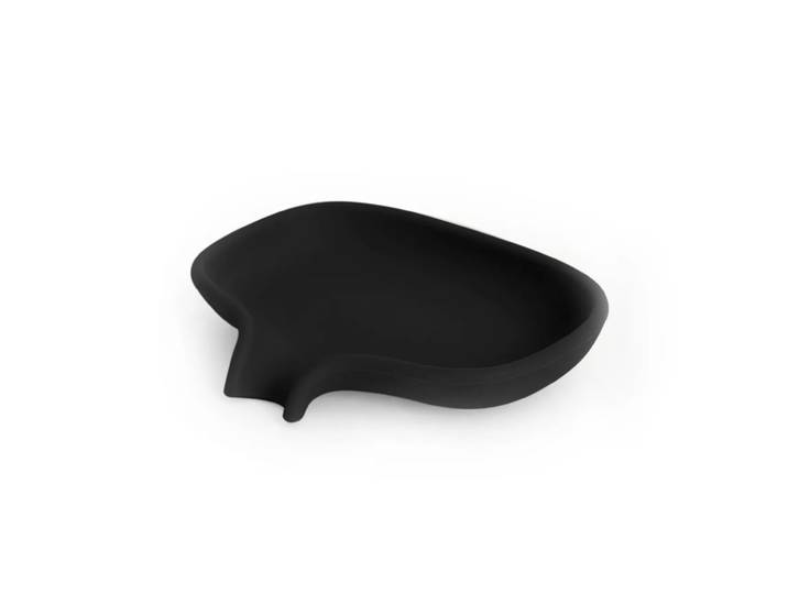 Bosign Support pour savon avec égouttoir silicone Noir