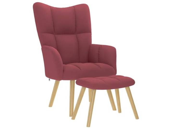 Heofavd Relaxsessel mit Hocker Weinrot Stoff Fernsehsessel 2er Set
