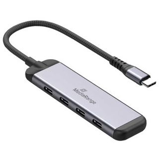 MediaRange USB-HUB 4-Port 3x USB-C 3.2 / 1x USB-C PD silber