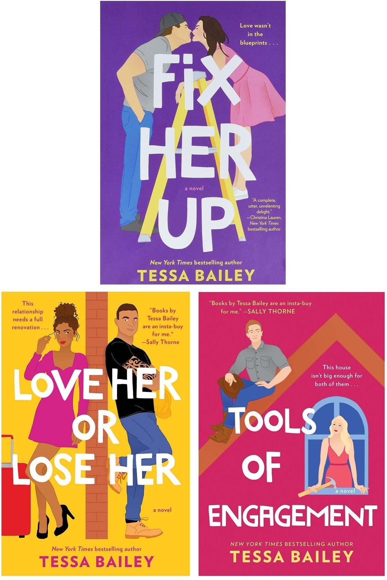 Avon Hot And Hammered Series 3 Books Collection Set By Tessa Bailey (Fix Her Up, Love Her or Lose Her & Tools of Engagement)