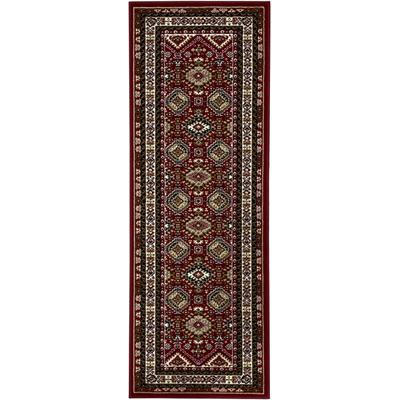 Läufer OTTO HOME "Diantha" Gr. 11, rot (weinrot), B:70cm H:7mm L:230cm, Kunstfaser, Teppiche, Läufer, Orient-Optik, mit Bordüre, Läufer, Brücke, Kurzflor, elegant