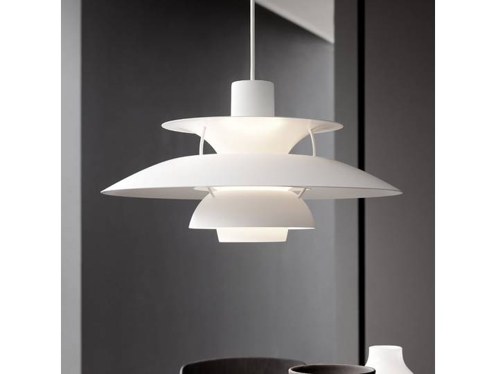 PH 5 500 Hängelampe, monochrom weiß, Ø 50 cm - Louis Poulsen - Wohnzimmer - Design - Metall - Einflammig