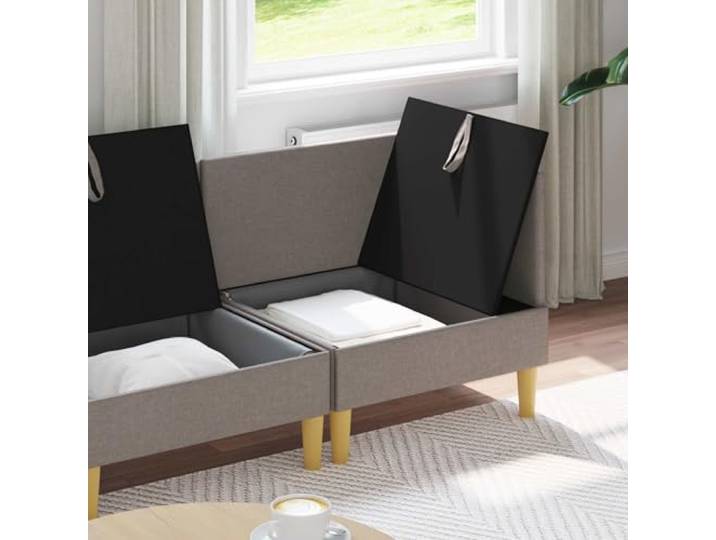 KTHLBRH Modulares Sofa-Set mit Stauraum, 3-teilig, Taupe Modulares Design, abwaschbarer Stoff, Holzstruktur, 3-Sitzer, einfache Montage