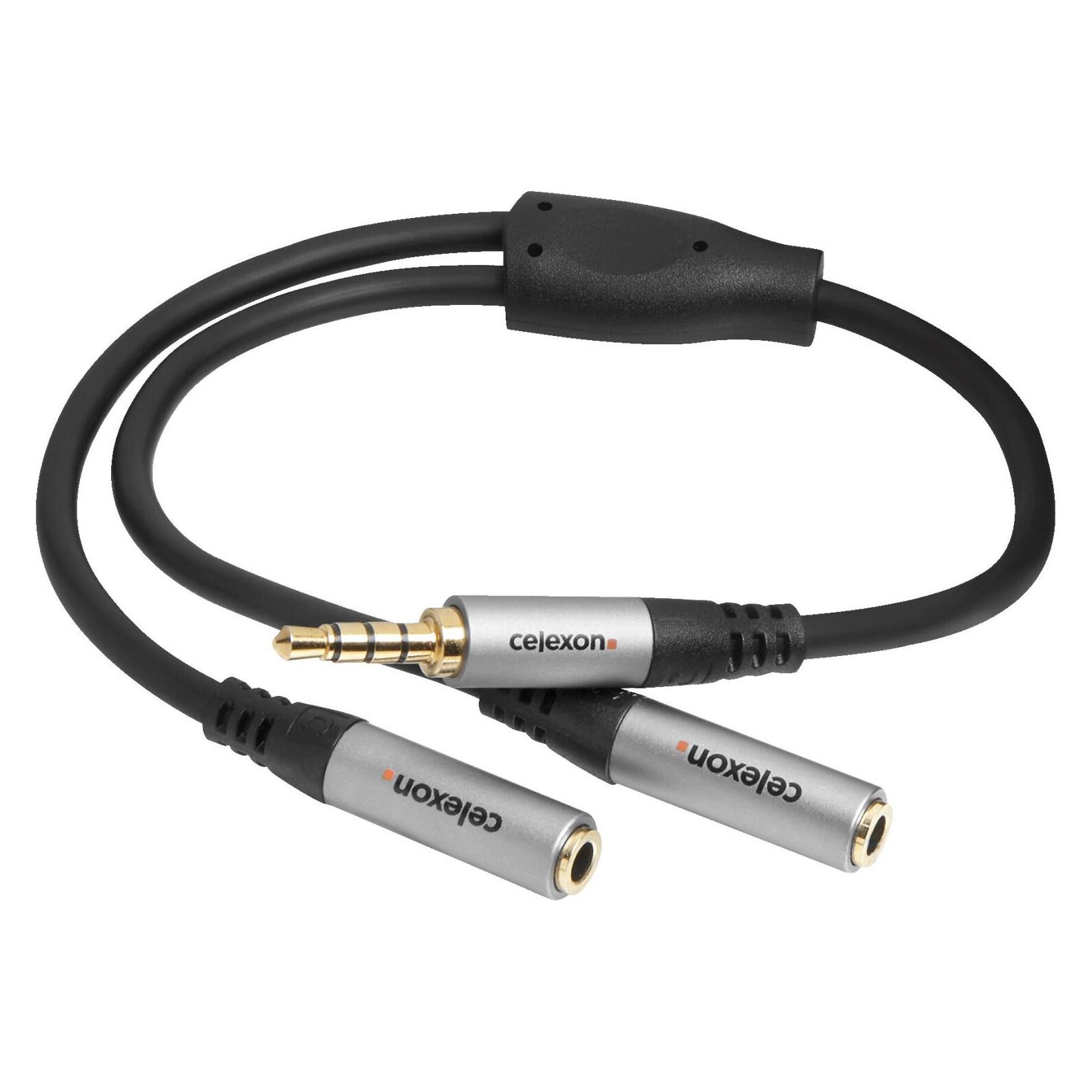 Celexon 3,5mm Stereo Klinke auf 2x 3,5mm Stereo Klinke M/F Audioadapter 0,25m - Professional Line (Klinkenadapter) (25334237)