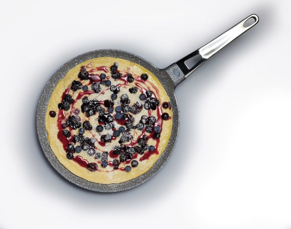 MasterClass Poêle à crêpes 28cm en fonte d'aluminium gris Gris 28x8x50cm