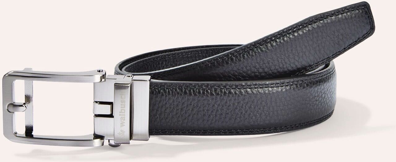 Walbusch Leder Automatic Gürtel, , Farbe Schwarz, 110 cm, stufenlos verstellbar hochwertige Metallschließe Damen