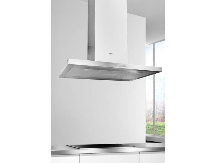 NEFF Inselhaube I95BBE2N0 , Energieeffizienz: B, silber (edelstahlfarben), B:89,8cm H:104,4cm T:60cm, Dunstabzugshauben, Effektive Intensivstufe für Dunst & helles LED-Licht beim Kochen, Inselhaube