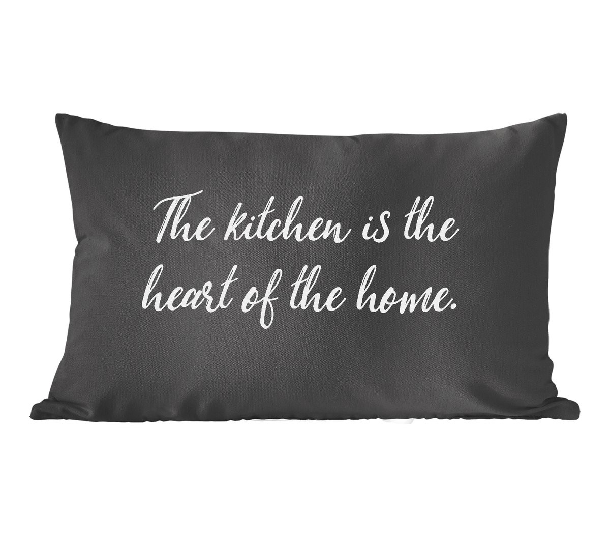 PillowMonkey Sierkussen met Quotes - The kitchen is the heart of the home - 60 x 40 cm