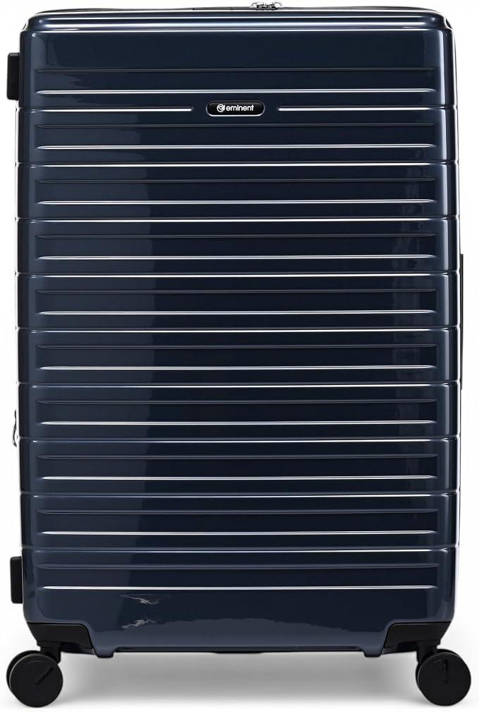 Voyager Koffer Groß 77x51x30 cm, Erweiterbar, Hartschalenkoffer, 4 Rollen, Leicht, TSA Schloss, 158 cm Gurtmaß, 4,4 kg, 112L, Trolley Reisekoffer Rollkoffer Aufgabegepäck Schwarz
