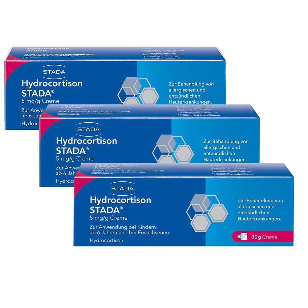 Hydrocortison Stada 5 mg/g Creme 3er-Pack 3x30 g