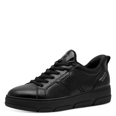 Slip-On Sneaker TAMARIS, Damen, Gr. 37, Textil, schwarz, Lederimitat, Textil, unifarben, Schuhe, Freizeitschuh, Halbschuh, Slipper in veganer Verarbeitung