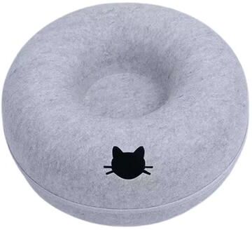 Uplift Treasures Interactive Felt Cat Tunnel Bed light Gray With Cat Mark l